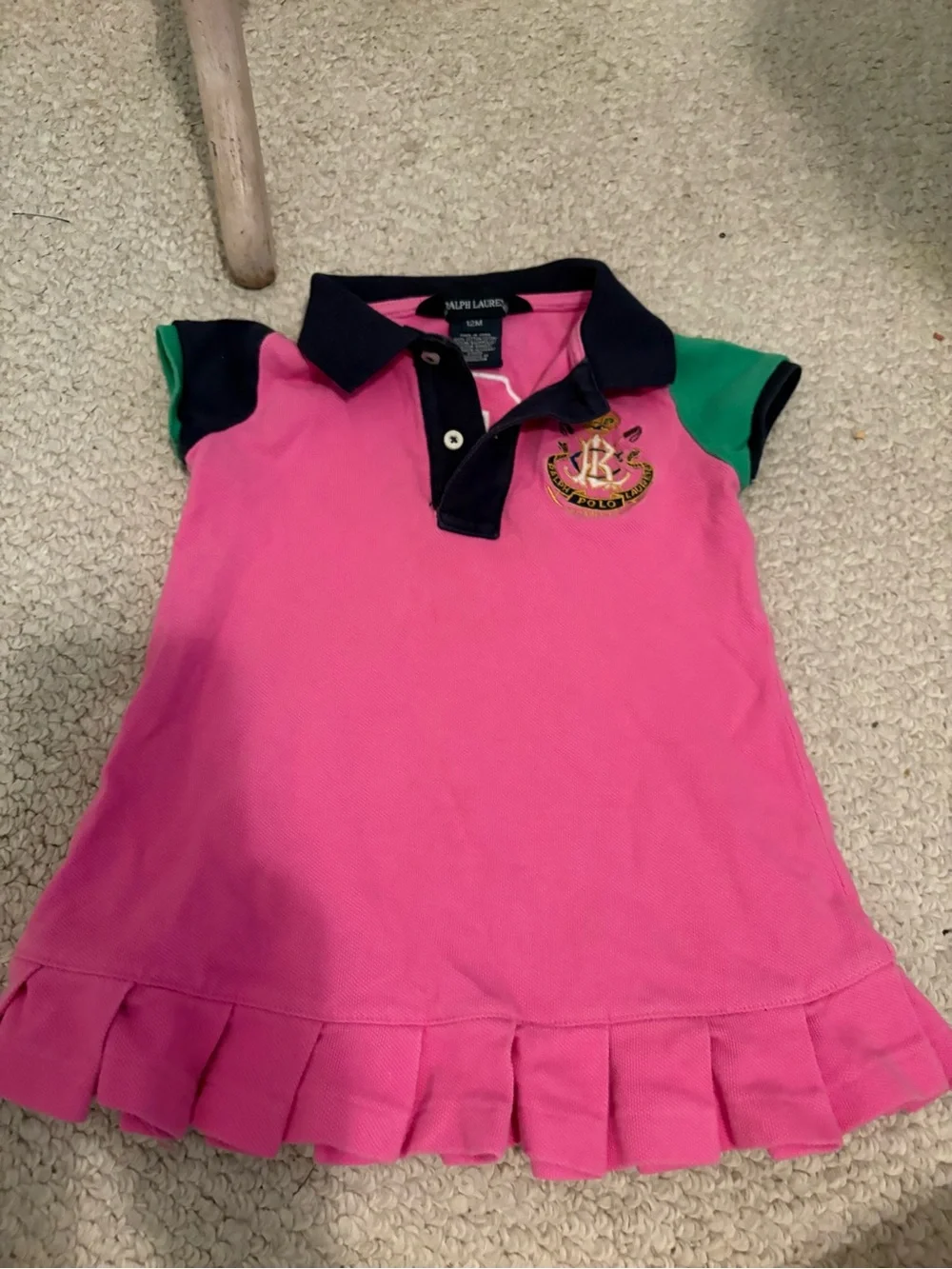 Ralph Lauren Bright pink dress size 12month see pics